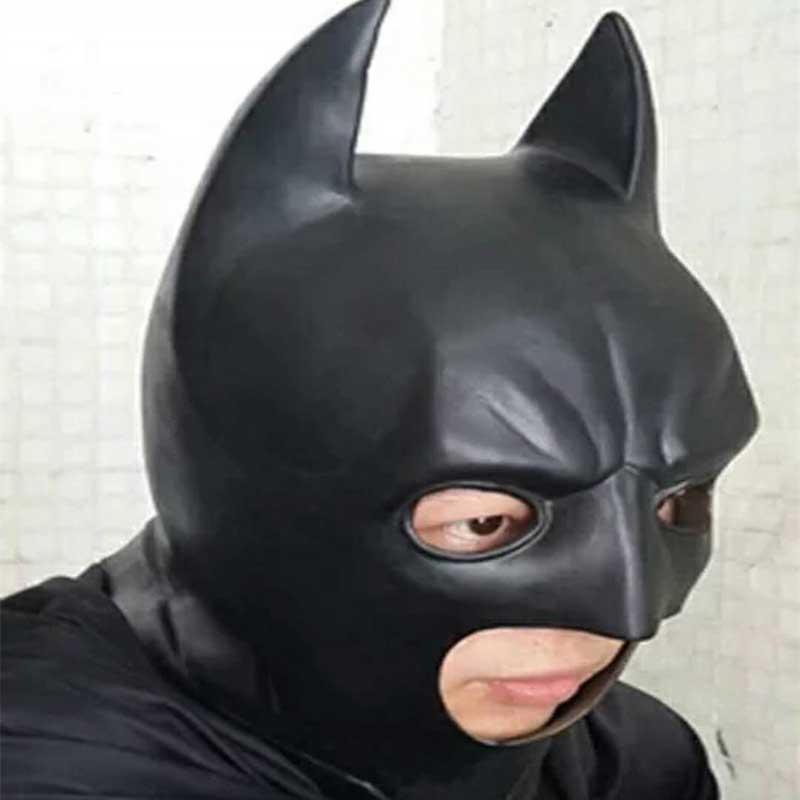 adulto Dark Knight Batman Bruce Wayne Maldito Látex Máscara de Halloween Superhéroe Cosplay