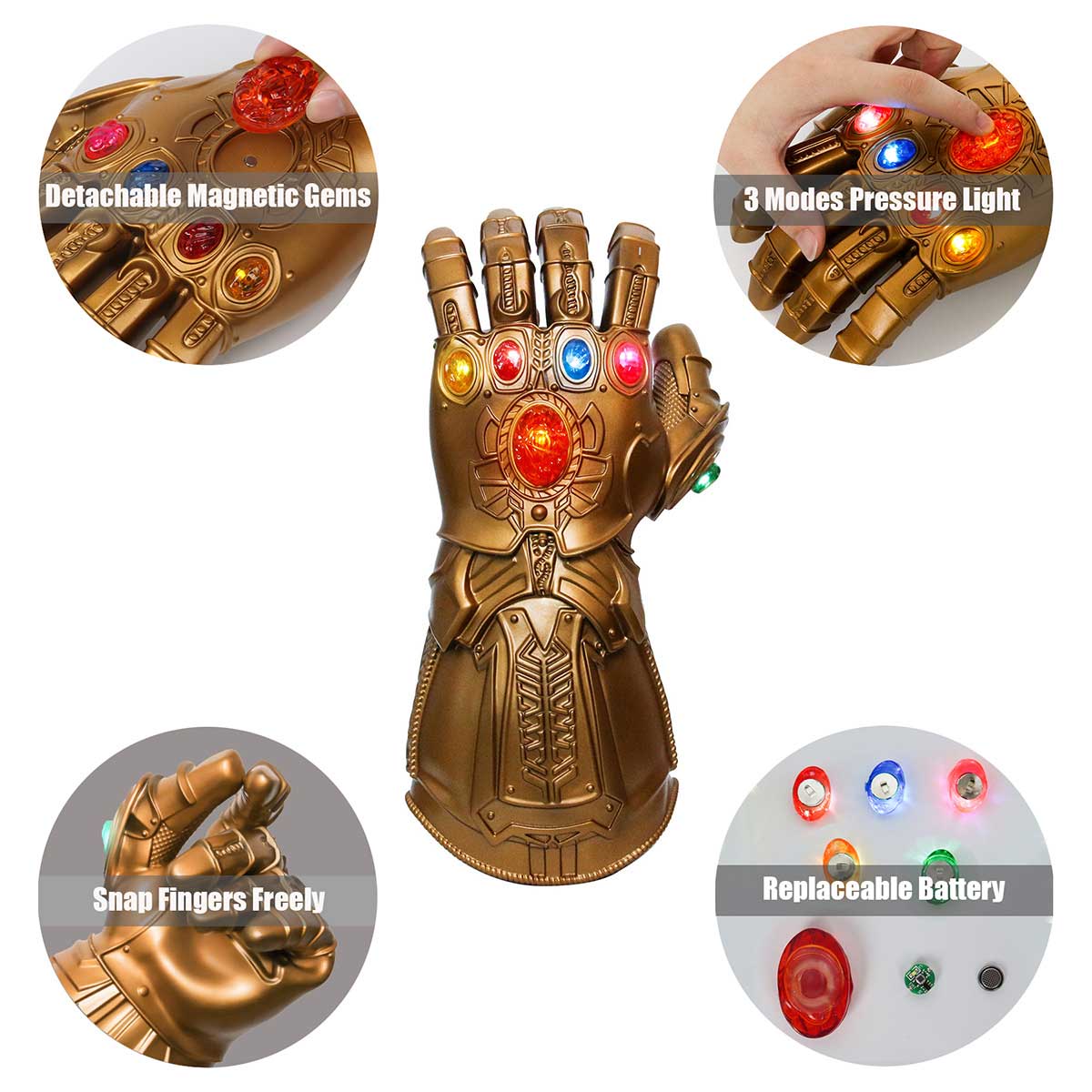 Avengers Infinity War Thanos Thanos LED Guantes Adult Light Up Gauntlet Halloween Regalo Cosplay Props