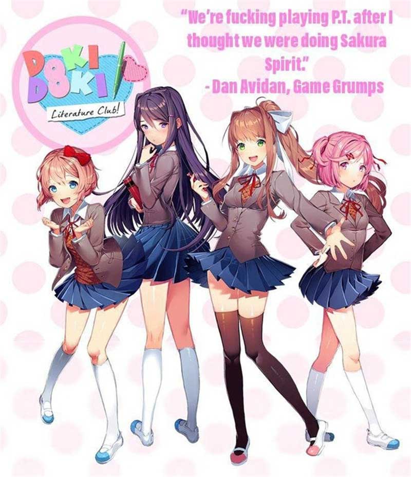 Juego caliente Doki Doki Club de Literatura! Disfraces Cosplay Uniforme Sayori Yuri Natsuki Escuela Monika