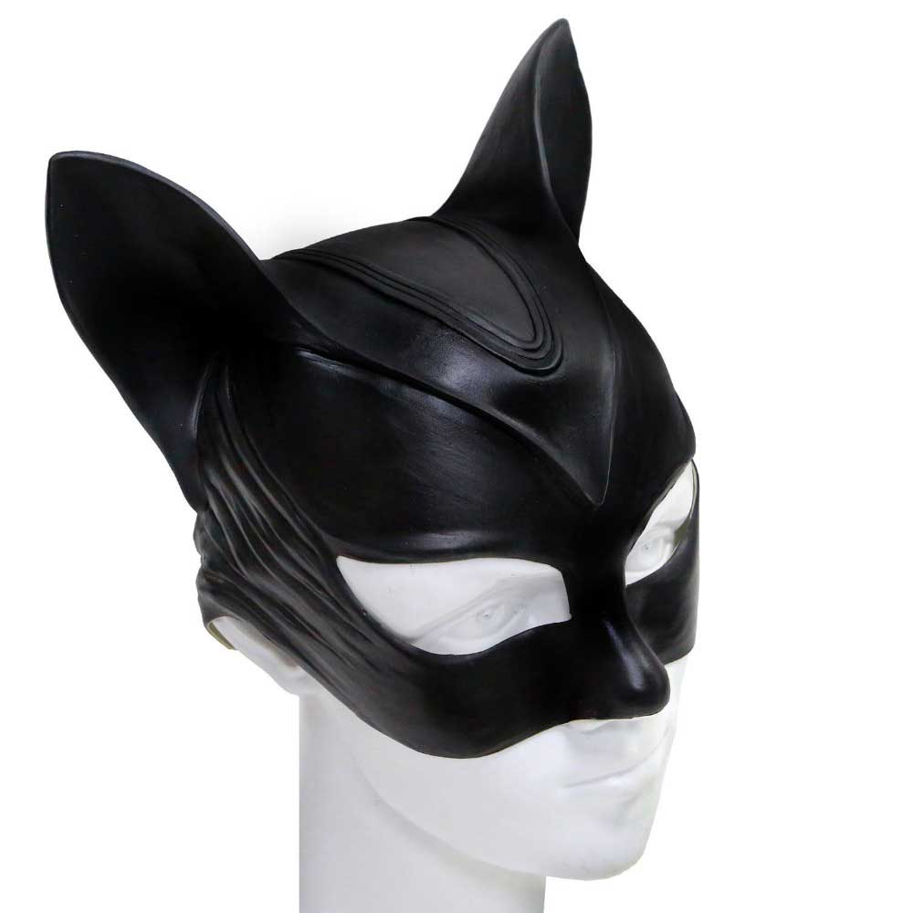 catwoman máscara de superhéroe Batman cosplay Negro mitad de la cara de látex máscara Casco Equipo adulto de Halloween Props