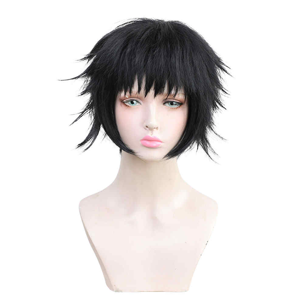 anime demon slayer: kimetsu no yaaiba kaigaku Halloween Cosplay Costume WIG Black Short Hair