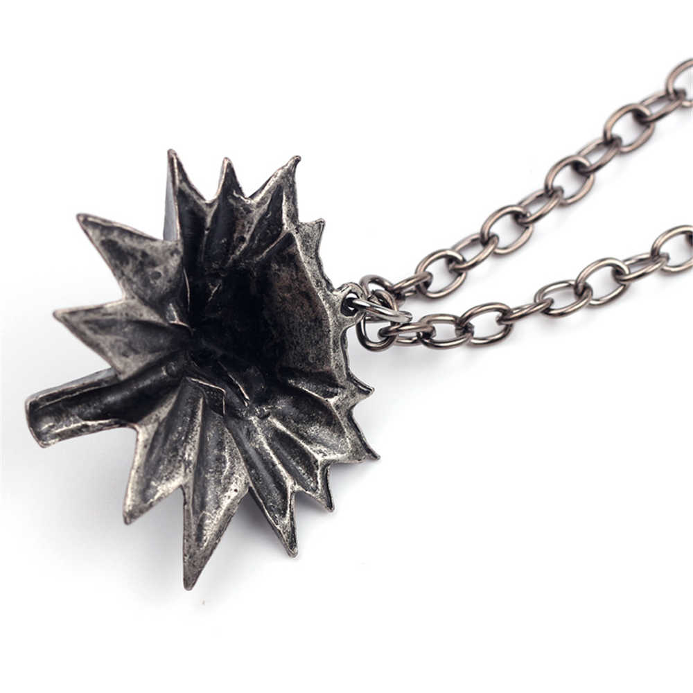 Juego The Witcher 3 Medallion Halloween Colgante Wizard Geralt of Rivia Wolf Head Necklace Accesorios