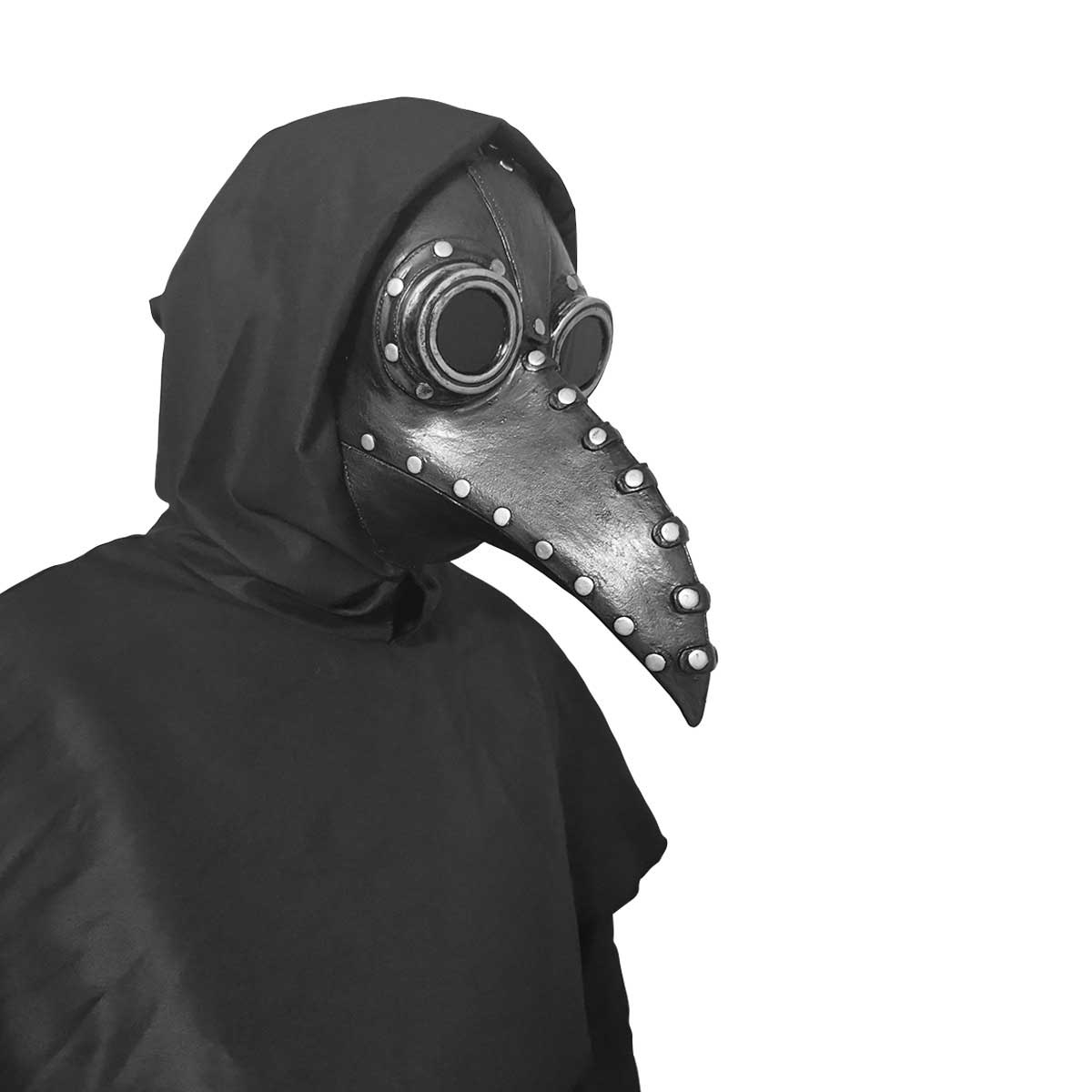 Dorsy Raven Gothic Plague Doctor Halloween Cosplay Face Mask Creepy Negro Death Bird Baeak Disfra Persumente Persona Props