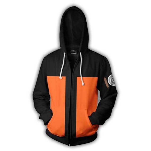 Anime Naruto Seal Zip Up Sudadera con capucha Casual Unisex Sudadera con Pockets 