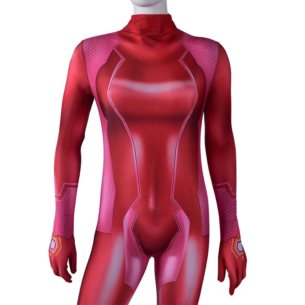 juego meticoid cero traje samus cosplay traje rojo zentai