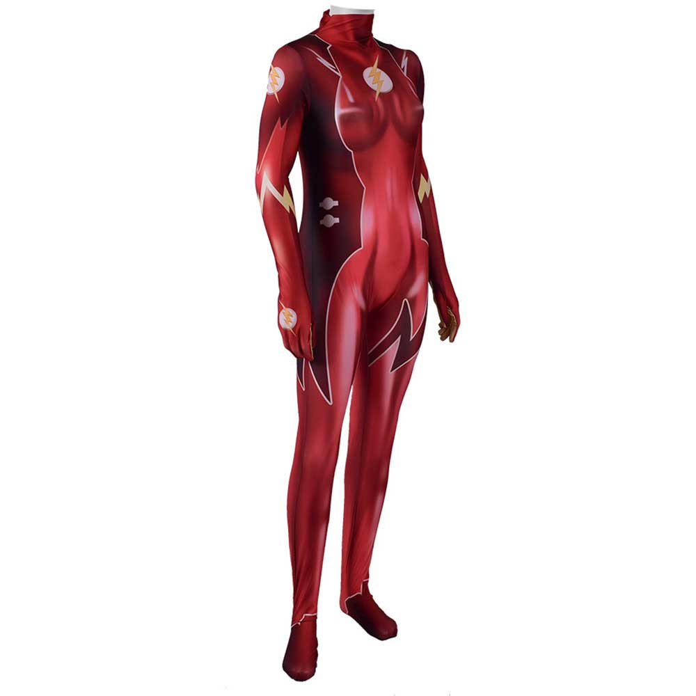 La Mujer de flash impresión del traje de Cosplay 3D Mujer super héroe Zentai