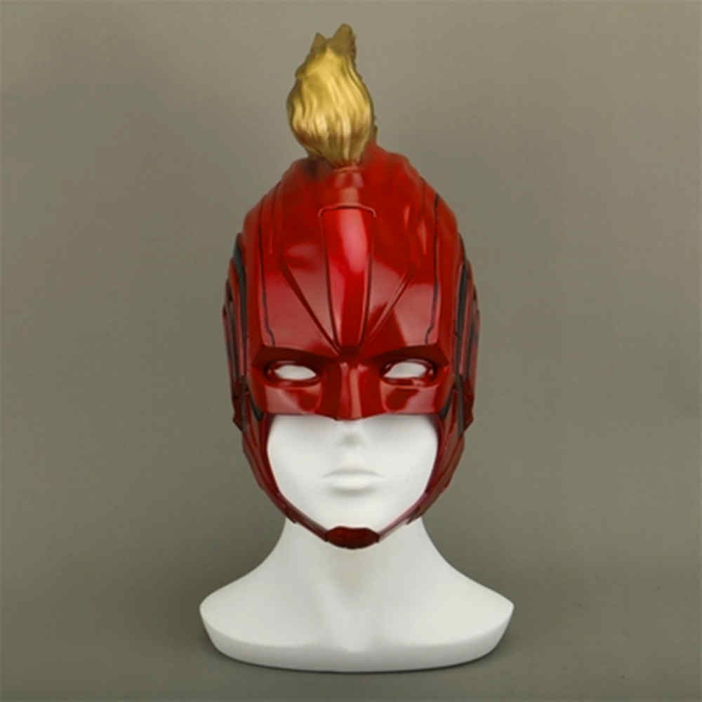 Capitán de película Marvel Casco Carol Danvers Cosplay PVC rojo máscara de Halloween Traje de Halloween regalos
