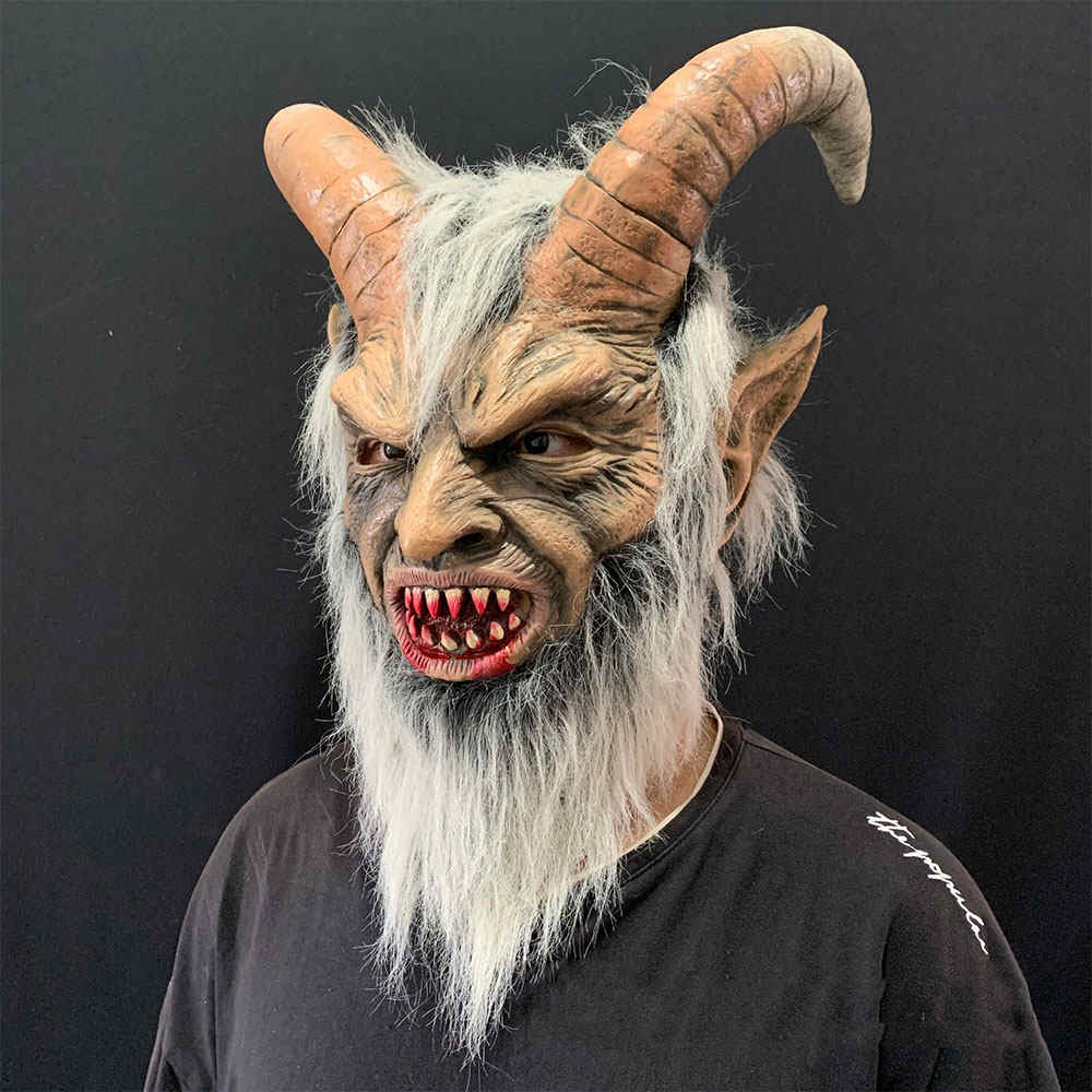 Scary Lucifer demonio Diablo cosplay película horrible máscara adultos Halloween Costume Party Props