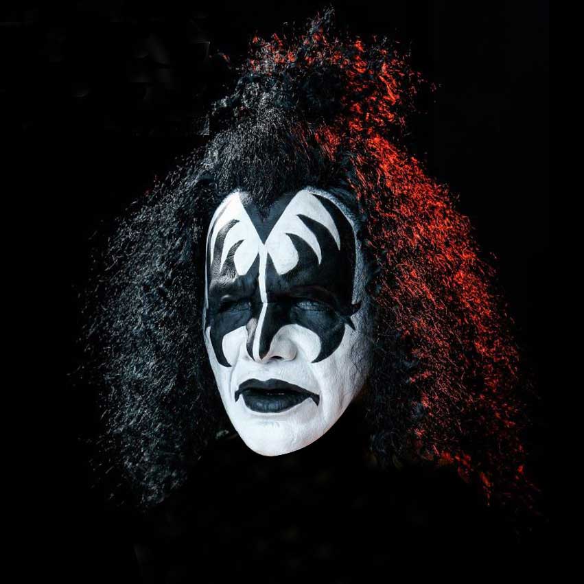 kiss genes simmons demonio máscara de látex halloween cosplay peluca carnaval masquerade accesorio prop