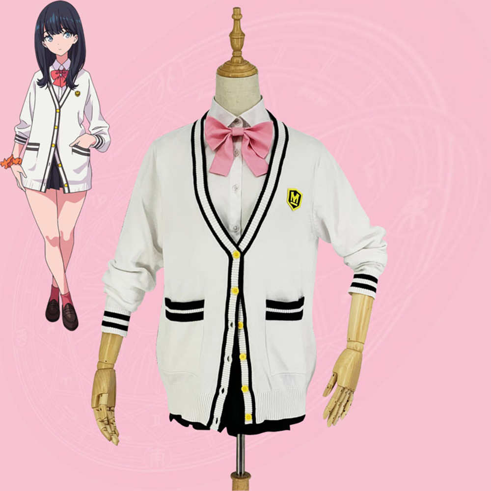 sssss.gridman Takarada Rikka Cosplay Disfraz Capa de la camisa Falda Bow Tie 