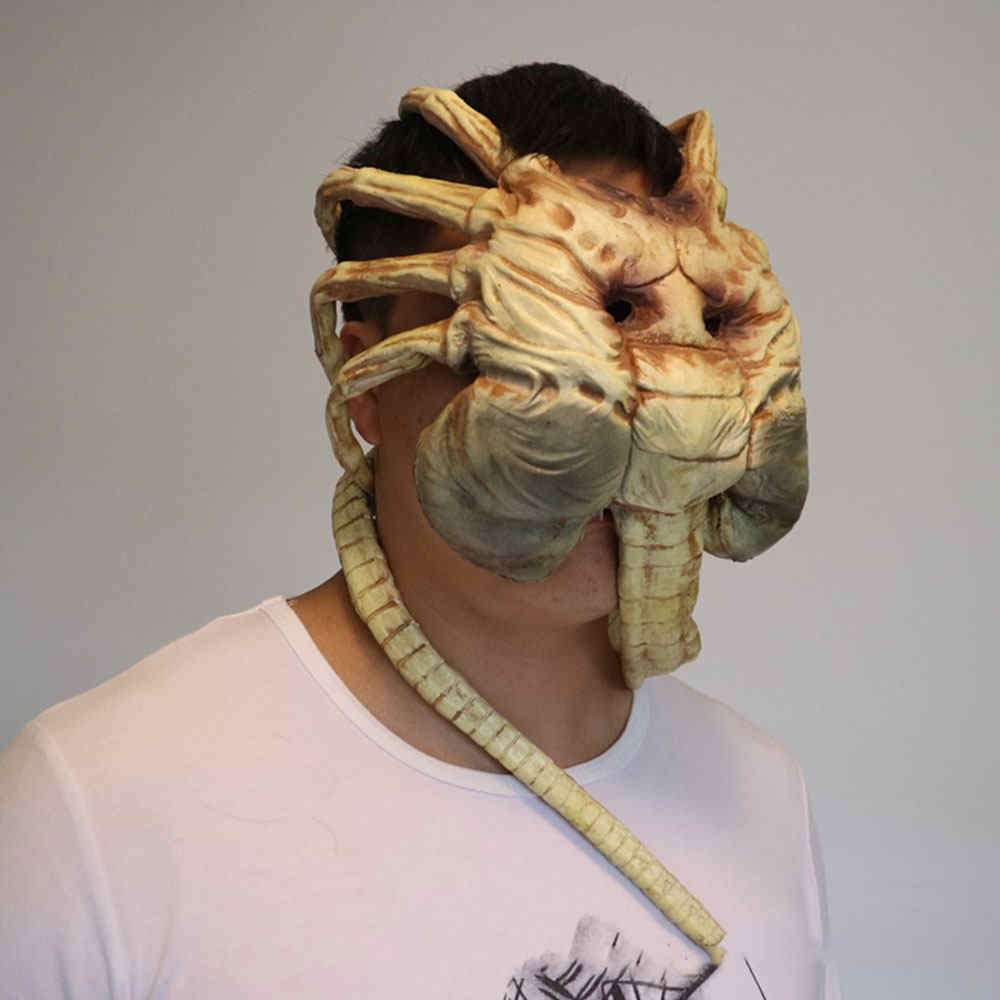 FaceHugger Máscara de látex cara alieno disfraz de acompañamiento de Halloween Proporantes garras insect