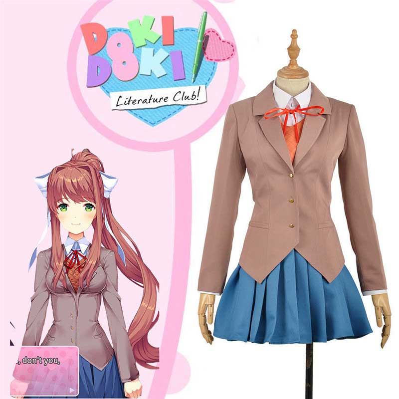 Juego caliente Doki Doki Disfraces club de literatura! Cosplay Uniforme Sayori Yuri Natsuki Escuela Monika