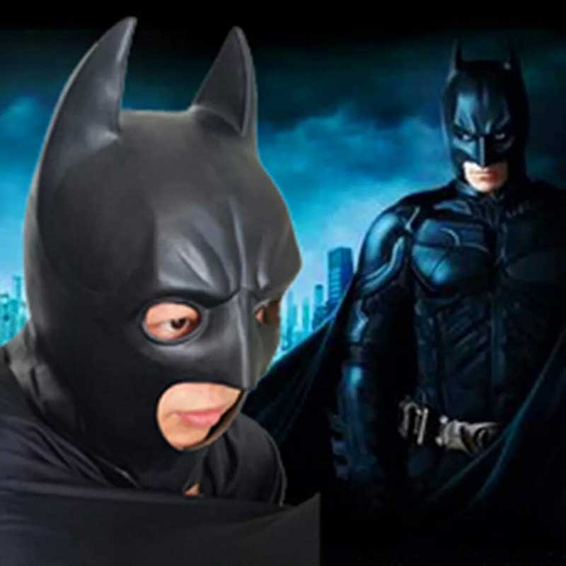 adulto Dark Knight Batman Batman Bruce Wayne Maldito Látex Máscara de Halloween Superhéroe Cosplay
