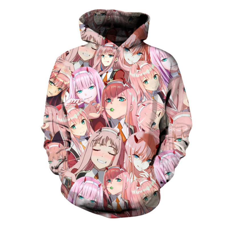 unisex anime Darling en el Franxx Zero Dos sudaderas con capucha Sweatshirt Streetwear Tops