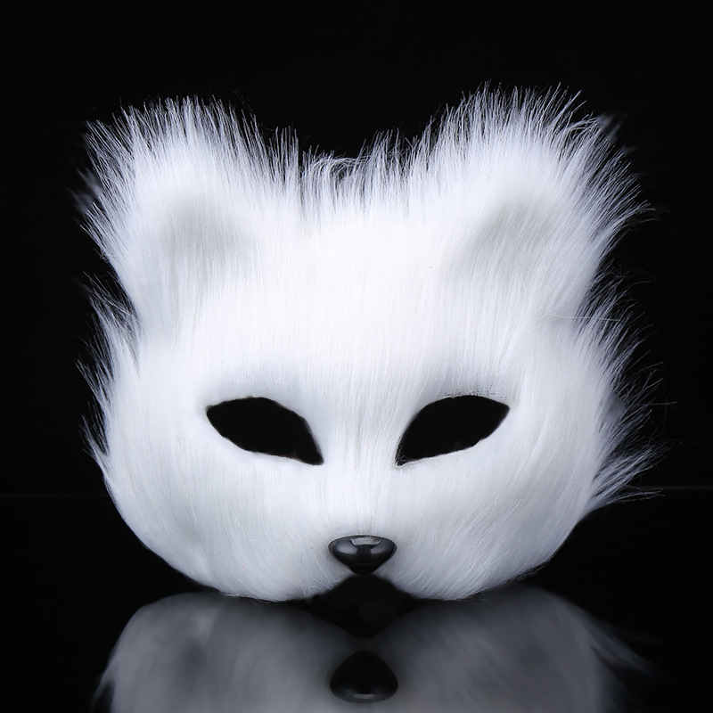 animal plástico plástico mascarilla mascarilla cosplay party media cara mascarilla gato máscara halloween masquerade props