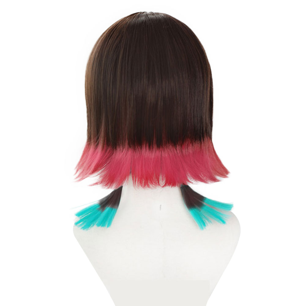 animado Demon Slayer Kimetsu no Yaiba ENMU corto de Cospaly peluca sintética