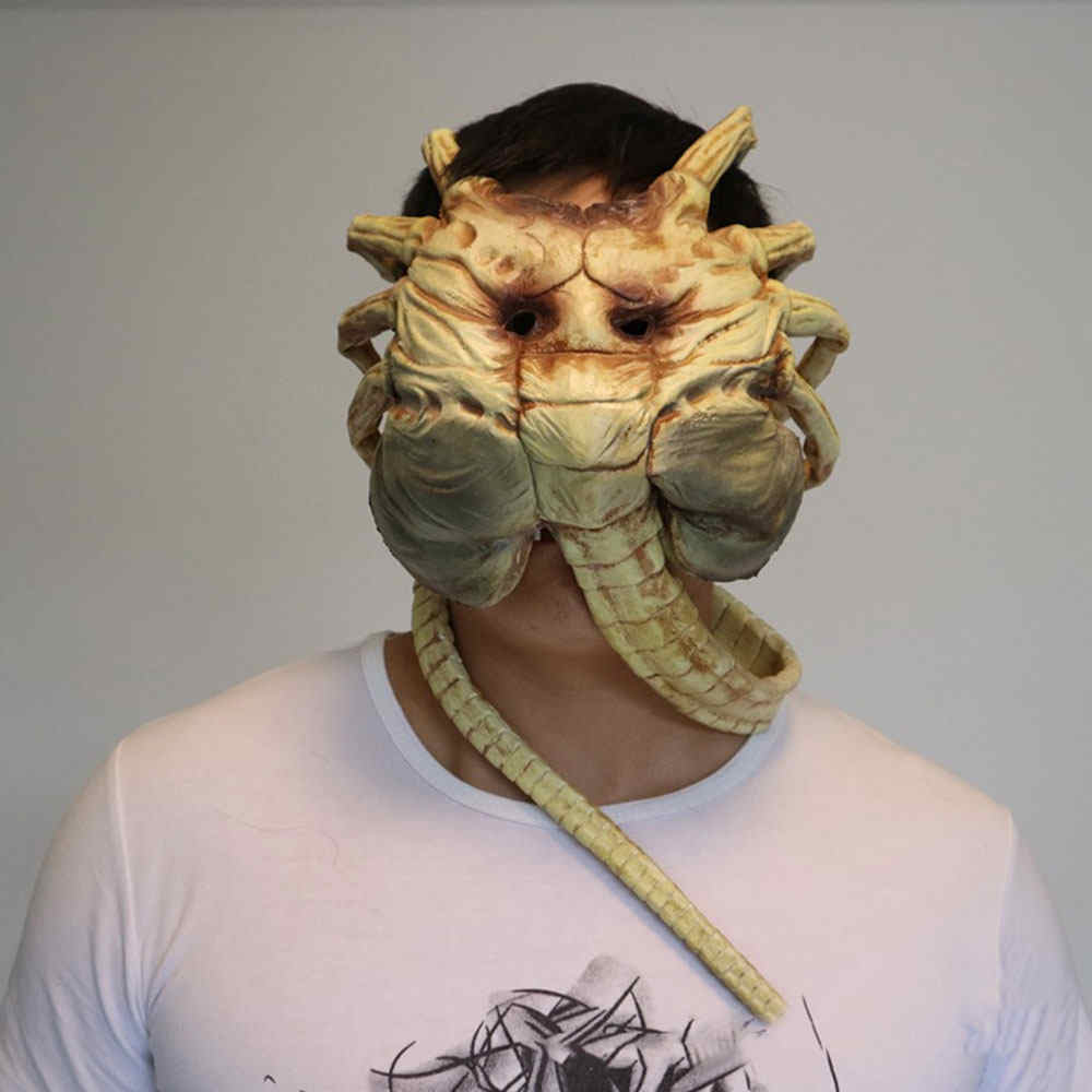 carahugger máscara de látex cara alieno disfraz de halloween proposiciones Garras de insectos