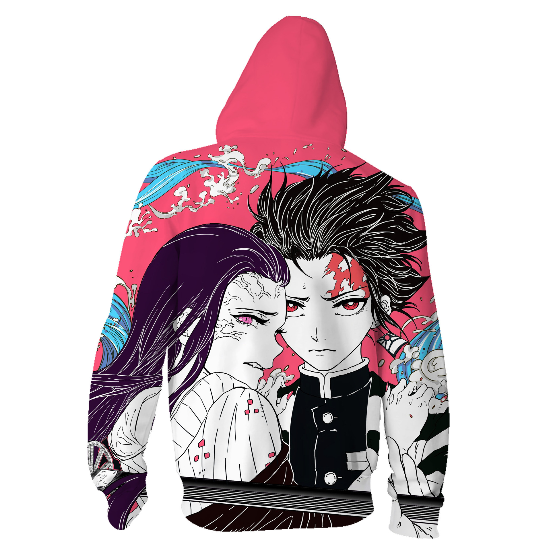 Tanjiro Kamado Nezuko Floral Pink Sudadera con capucha Slayer Kimetsu No Yaiba