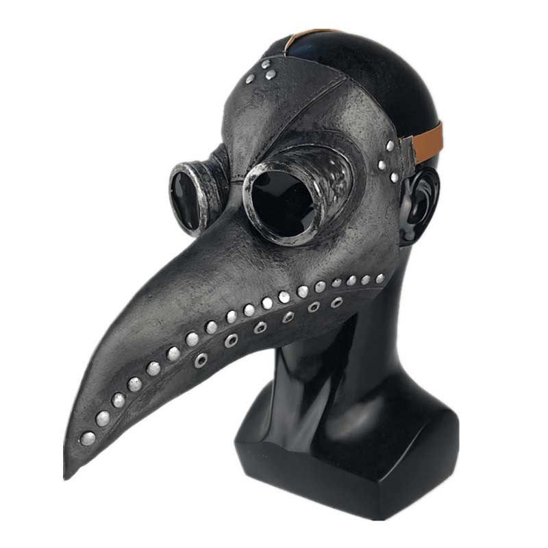 Dorsy Raven Gothic Plague Doctor Halloween Cosplay Face Mask Creepy Black Death Birt Beak Costume Persona Props