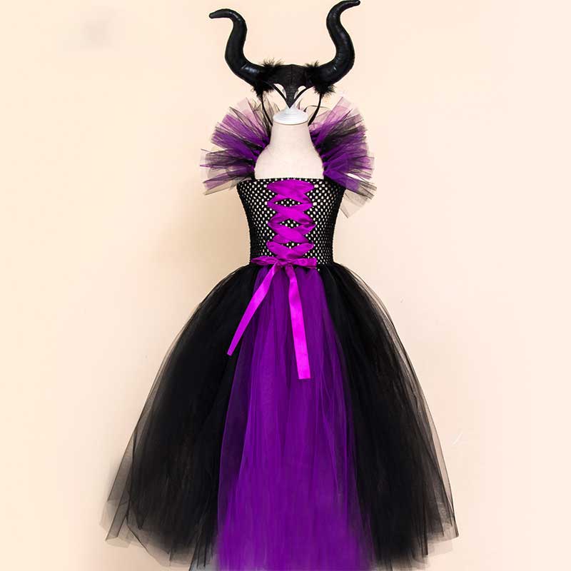 Maleficent Evil Queen Girls Halloween Fancy Tutu.