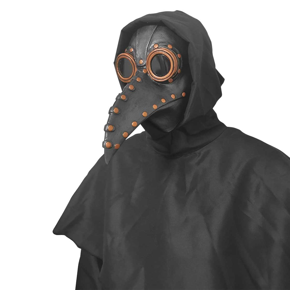 Doctor de la plaga Halloween Cosplay Face Mask Creepy Black Death Birt Beak Disfra Persume Persona Props-